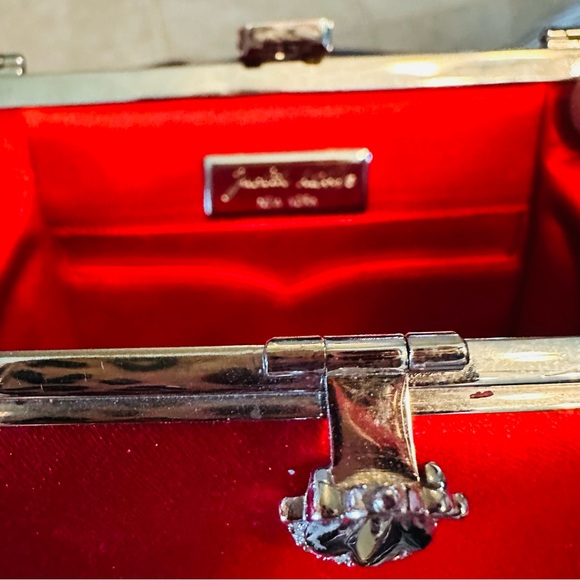 Vibrant Red Clutch with Silver Clasp - Picture 7 of 9